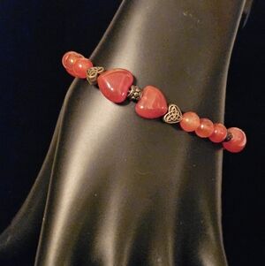 Genuine Carnelian Gemstone Beaded Stretch Bracelet - Women's Fashion Jewelry
